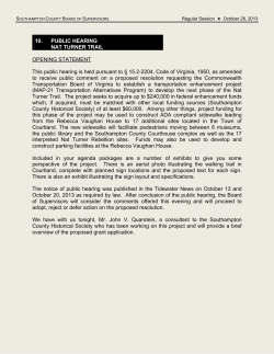 10. PUBLIC HEARING NAT TURNER TRAIL
