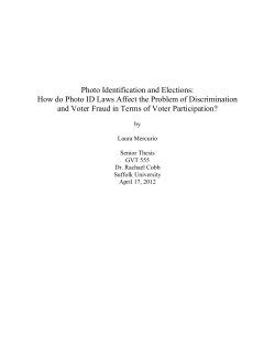 Photo Identification and Elections
