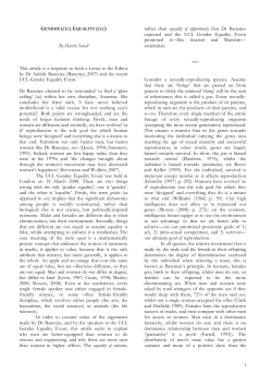 Gender (sic) Equality (sic)