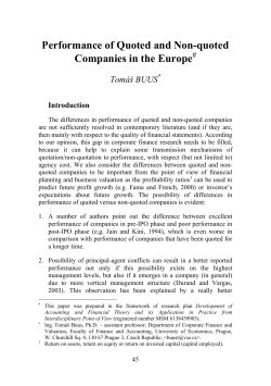 Performance of Quoted and Non-quoted Companies in the Europe