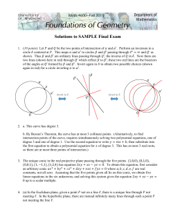 Solutions to SAMPLE Final Exam