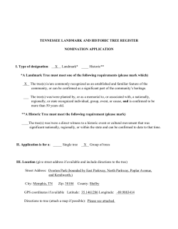 TENNESSEE LANDMARK AND HISTORIC TREE REGISTER