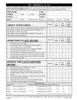 child sexual behavior screening form