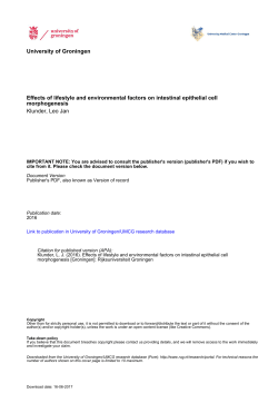 University of Groningen Effects of lifestyle and environmental