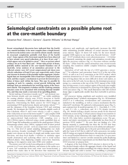 Seismological constraints on a possible plume root at the core