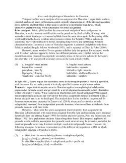 Stress and morphological boundaries in Hawaiian