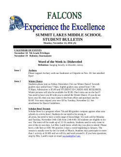 SUMMIT LAKES MIDDLE SCHOOL STUDENT BULLETIN