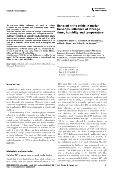 Exhaled nitric oxide in mylar balloons: influence of