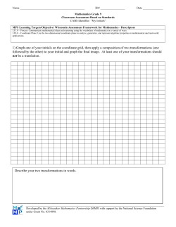 1) Graph one of your initials on the coordinate grid, then apply a