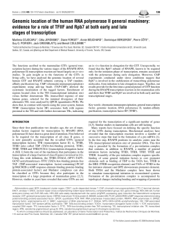 Genomic location of the human RNA polymerase II general machinery