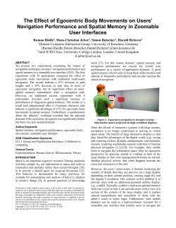 The Effect of Egocentric Body Movements on Users` Navigation