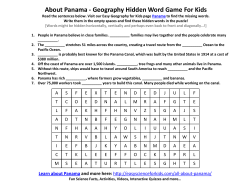 About Panama - Geography Hidden Word Game For Kids