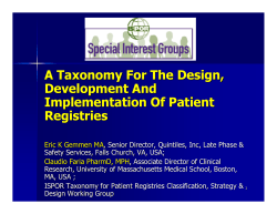 A Taxonomy For The Design, Development And