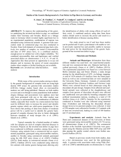 374 - Studies of the Genetic Background of a Teat Defect in Pigs