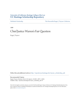 Chief Justice Warren`s Fair Question
