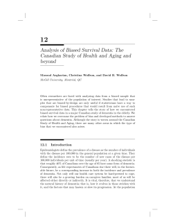 Chapter 12: Analysis of Biased Survival Data: The Canadian Study