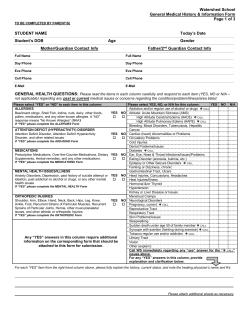 Health Forms - Watershed School