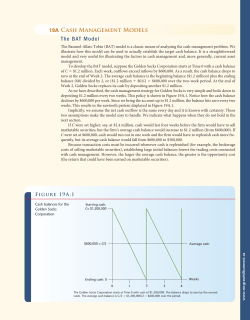 19A Cash Management Models The BAT Model