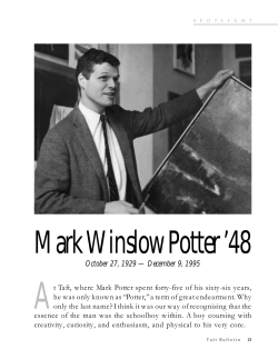 At Taft, where Mark Potter spent forty-five of his sixty