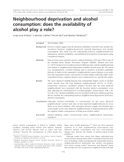 Neighbourhood deprivation and alcohol