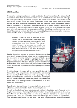 17.2 Mercantilism The case for erecting trade barriers