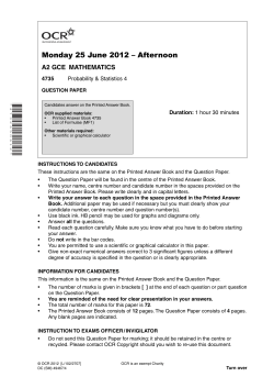Question paper - Unit 4735 - Probability and statistics 4