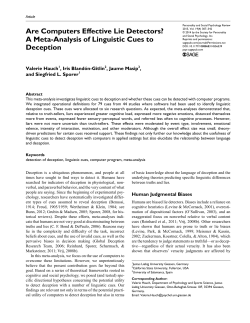 Are computers effective lie detectors? : a meta