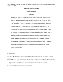 Knowledge Despite Falsehood Martin Montminy