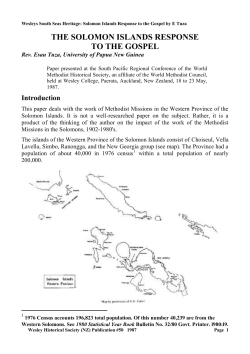 The Solomon Islands Response to the Gospel