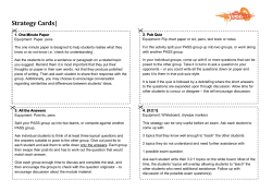 Strategy Cards - University of Brighton