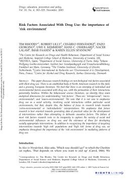 Risk factors associated with drug use: the importance of `risk
