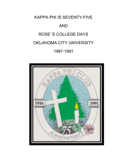 KAPPA PHI IS SEVENTY-FIVE AND ROSE `S COLLEGE DAYS