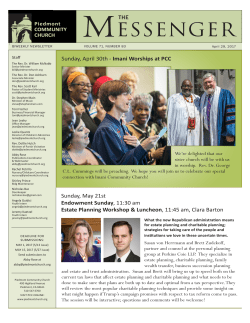 4-29-17 Messenger - Piedmont Community Church