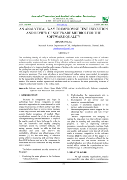 AN ANALYTICAL WAY TO IMPROVISE TEST EXECUTION AND