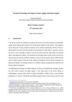 Taxation of Earnings: the impact on labor supply and human capital