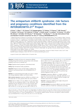 The antepartum stillbirth syndrome: risk factors and pregnancy