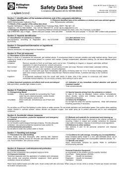 Safety Data Sheet - Bellingham + Stanley