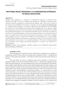 rhythmic music pedagogy: a scandinavian approach to