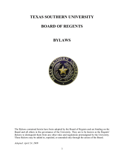 TSU Board Bylaws - Texas Southern University