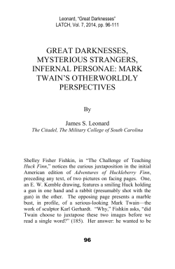 great darknesses, mysterious strangers, infernal personae: mark