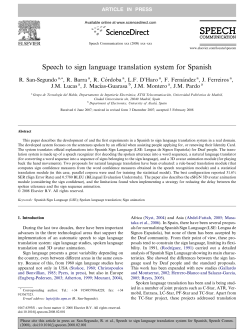 Speech to sign language translation system for Spanish