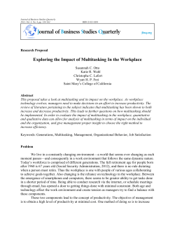 Exploring the Impact of Multitasking In the Workplace
