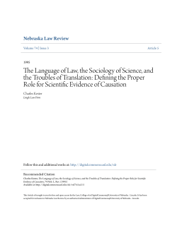 The Language of Law, the Sociology of Science, and the Troubles of