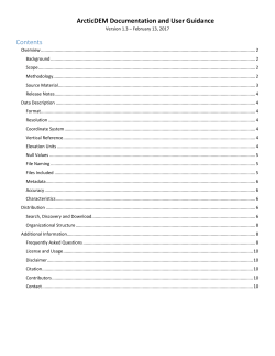 ArcticDEM Documentation and User Guidance Contents