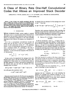 A Class of Binary Rate One-Half Convolutional