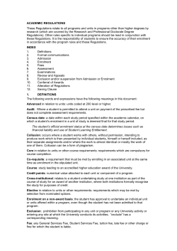 ACADEMIC REGULATIONS These Regulations relate to all