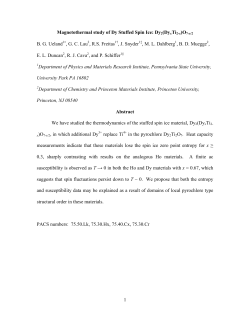 1 Magnetothermal study of Dy Stuffed Spin Ice: Dy2(DyxTi2-x