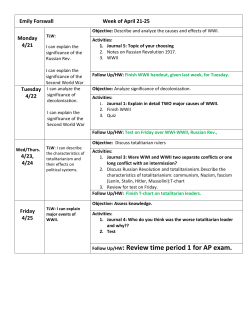 Follow Up/HW: Review time period 1 for AP exam.