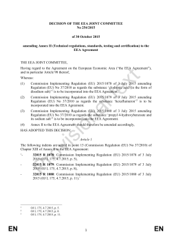 1 DECISION OF THE EEA JOINT COMMITTEE No 254/2015 of 30
