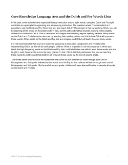 Core Knowledge Language Arts and the Dolch and Fry Words Lists